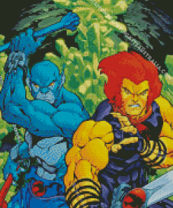 Panthro And Lion O Diamond Painting