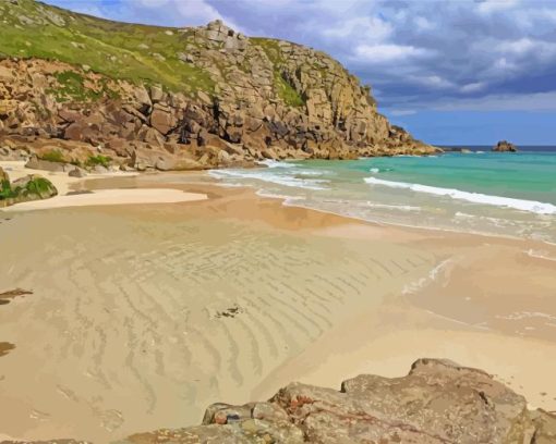 Porthcurno Beach Cornwall Diamond Painting