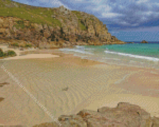 Porthcurno Beach Cornwall Diamond Painting