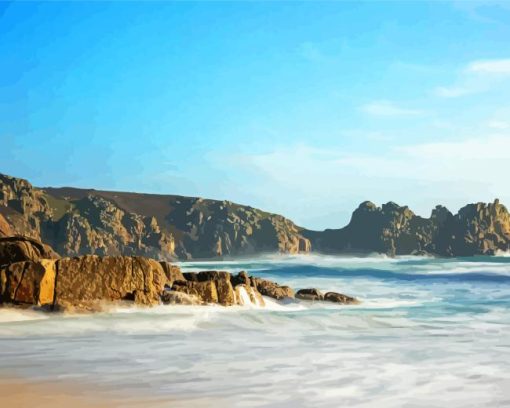 Porthcurno Beach Diamond Painting