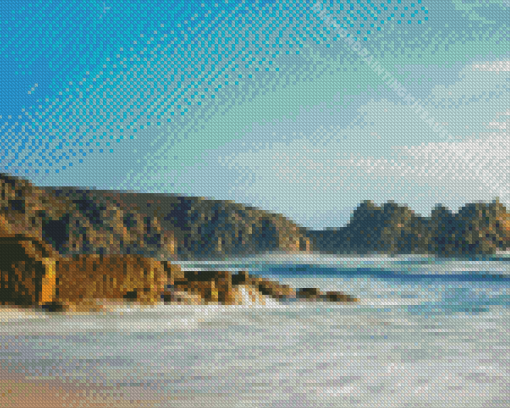 Porthcurno Beach Diamond Painting