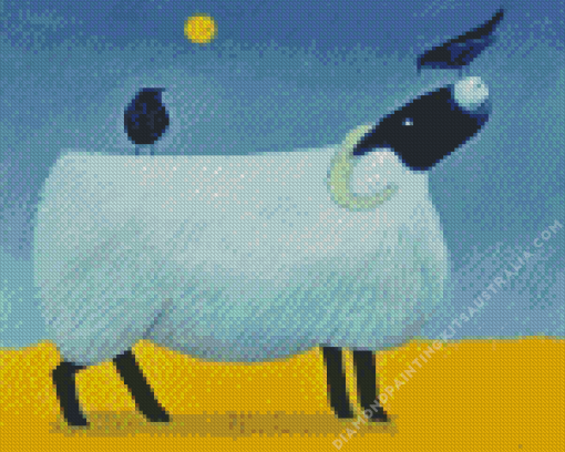 Scottish Black Faced Sheep Diamond Painting