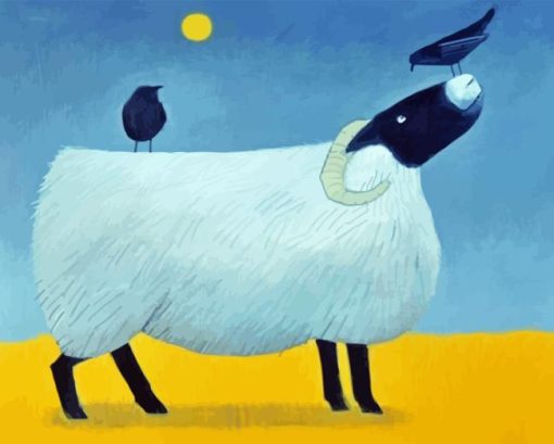 Scottish Black Faced Sheep Diamond Painting