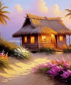 Beach Cabin Diamond Painting