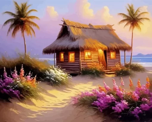 Beach Cabin Diamond Painting