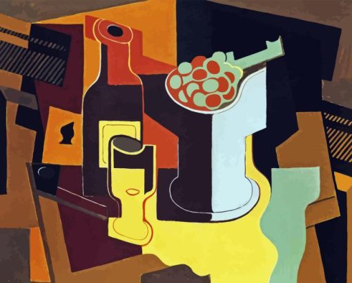 Bottle And Fruit Bowl By Juan Gris Diamond Painting