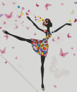 Floral Butterfly Ballerina Diamond Painting