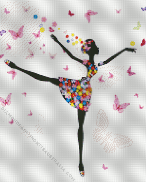 Floral Butterfly Ballerina Diamond Painting