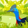 Illustration Cassowary Bird Diamond Painting