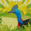 Illustration Cassowary Bird Diamond Painting