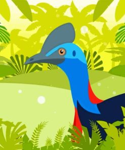 Illustration Cassowary Bird Diamond Painting