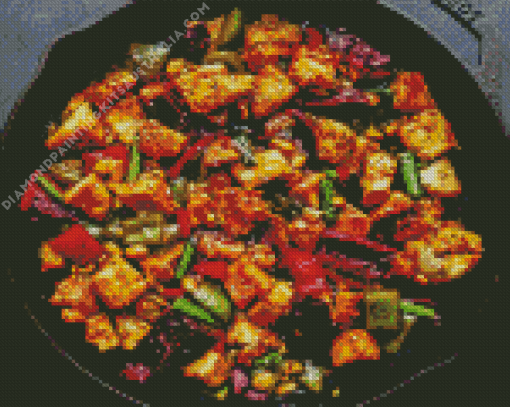 Kung Pao Chicken Diamond Painting