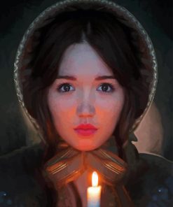 Lady And Candle Diamond Painting