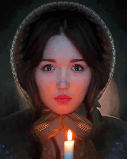 Lady And Candle Diamond Painting