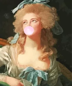 Lady Blowing Bubble Gum Diamond Painting