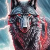 Lightning Black Wolf Evil Diamond Painting