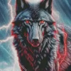 Lightning Black Wolf Evil Diamond Painting