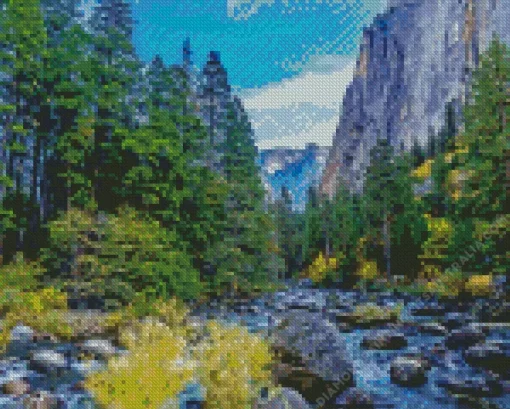 Merced River In California Diamond Painting