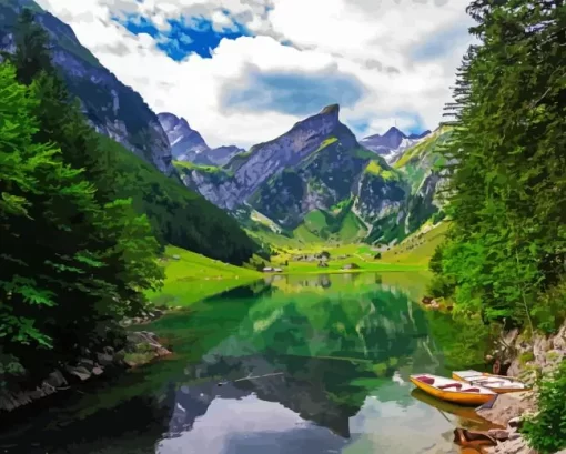 Seealpsee Lake Diamond Painting