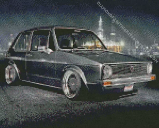 Vintage Black VW Golf Gti Diamond Painting