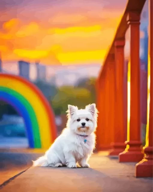 White Affenpinscher Diamond Painting