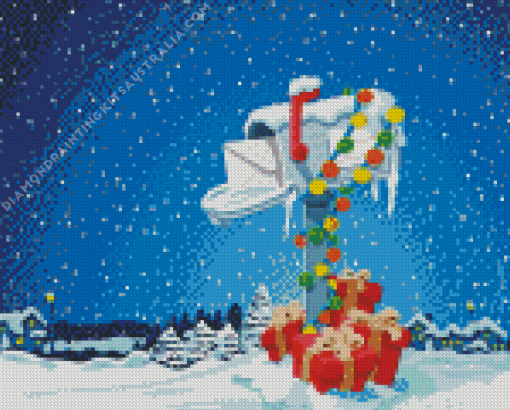 Winter Christmas Mailbox Diamond Painting