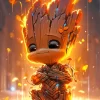 Adorable Groot Fire Diamond Painting