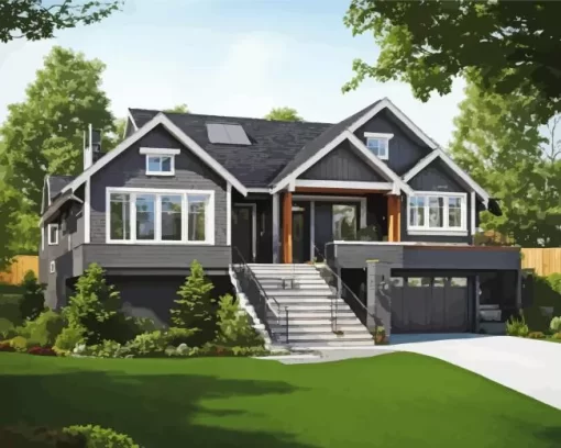 Aesthetic Black House Diamond Painting