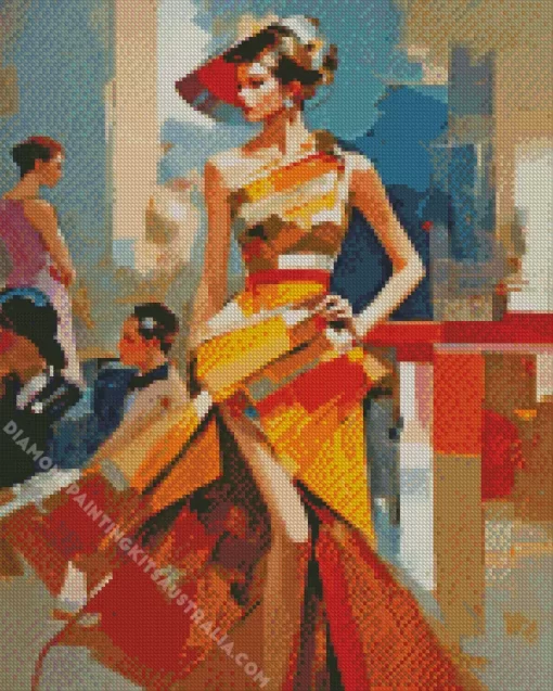 Aesthetic Fashion Runway Model Diamond Painting