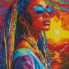 Afro Lady Wity Braids Art Diamond Painting