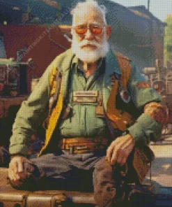 Badass Old Man Diamond Painting