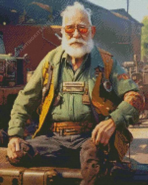 Badass Old Man Diamond Painting