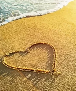 Beach Heart Diamond Painting