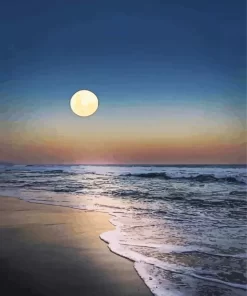 Beach With Moon Diamond Painting