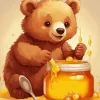 Bear Eating Honey Diamond Painting