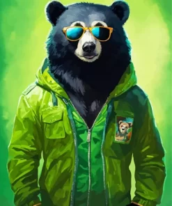 Bear Wearing Glasses Diamond Painting