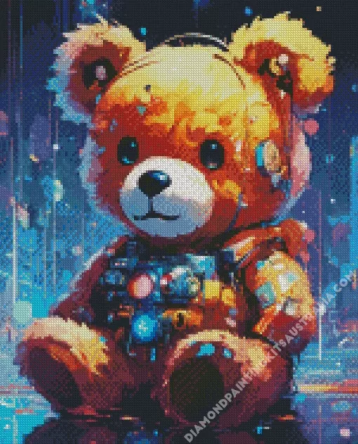 Bear With Headphones Diamond Painting