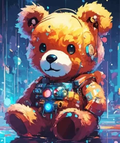 Bear With Headphones Diamond Painting