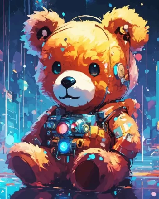 Bear With Headphones Diamond Painting