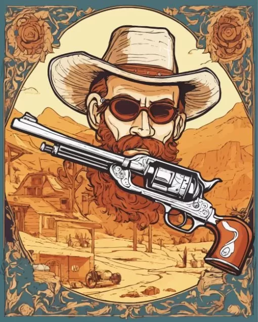 Bearded Cowboy Diamond Painting