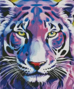 Big Eyed Purple Tiger Diamond Painting