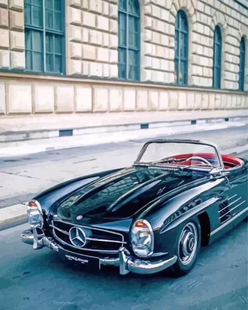 Black Vintage Mercedes Car Diamond Painting