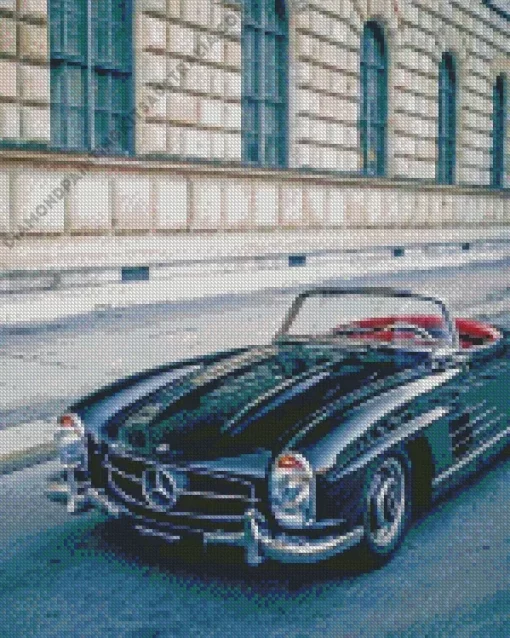 Black Vintage Mercedes Car Diamond Painting