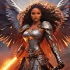 Black Warrior Angel Girl Diamond Painting