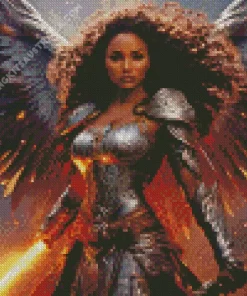 Black Warrior Angel Girl Diamond Painting