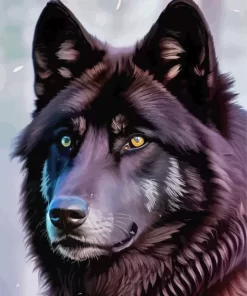 Black Wolf Head Diamond Painting