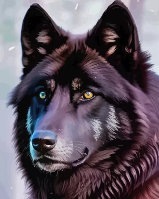 Black Wolf Head Diamond Painting