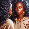 Black Woman Crying Diamond Painting