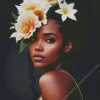 Black Woman Flowers On Head Diamond Painting