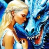 Blond Girl And Dragon Diamond Painting